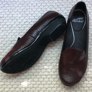 Dansko Brown Pebbled Leather Olivia Loafer sz 38
